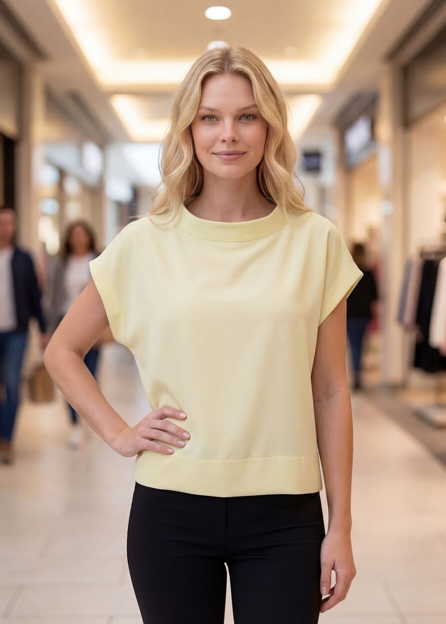 Magasított nyakú lezser felső