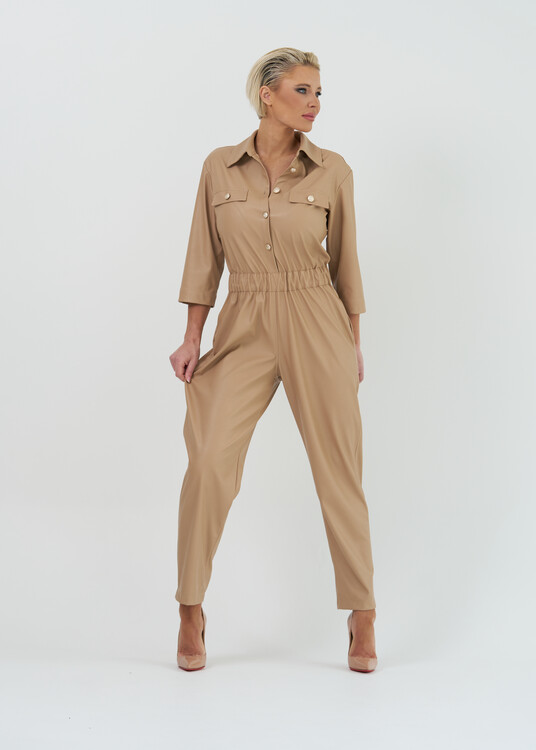 Bőrhatású ingfazonú overál