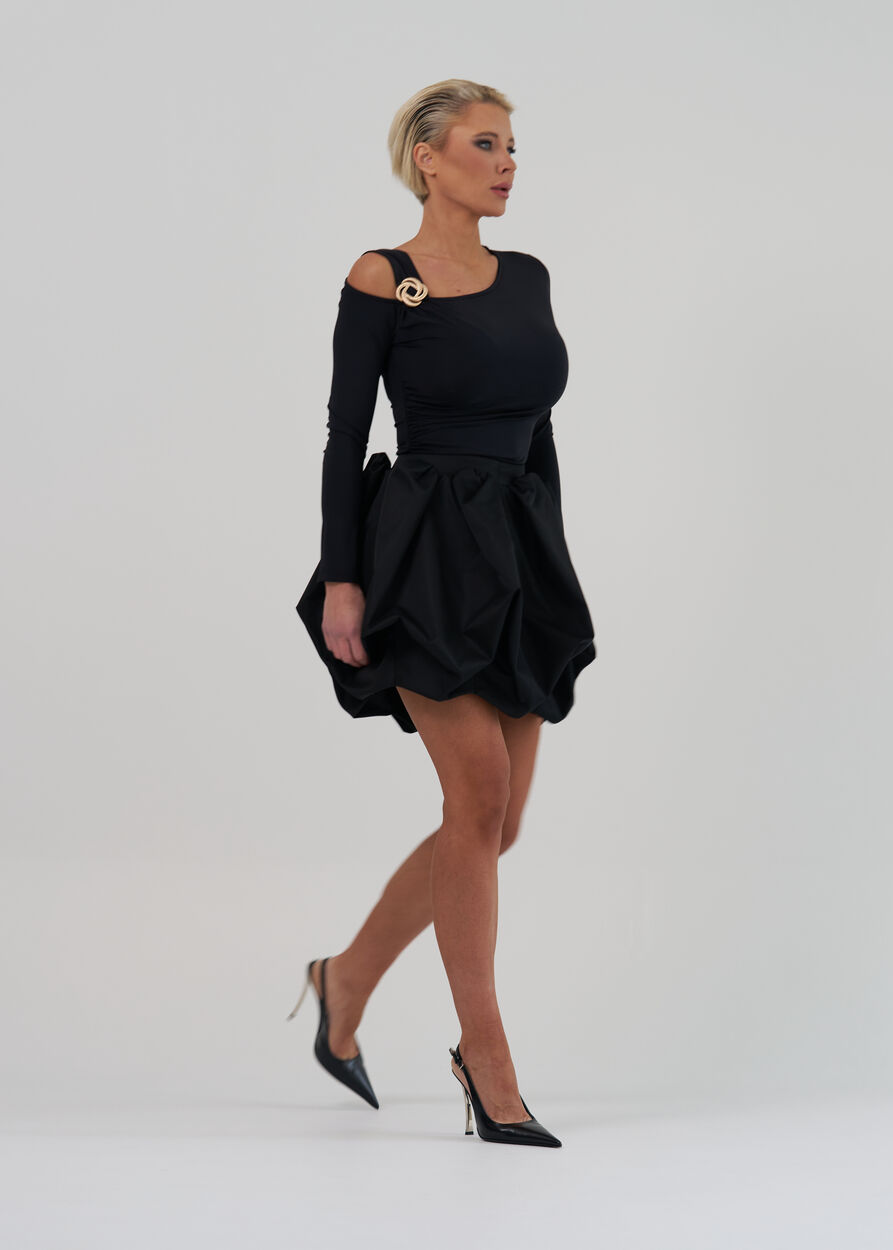 Puffos szatén miniszoknya