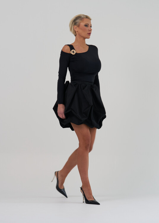 Puffos szatén miniszoknya