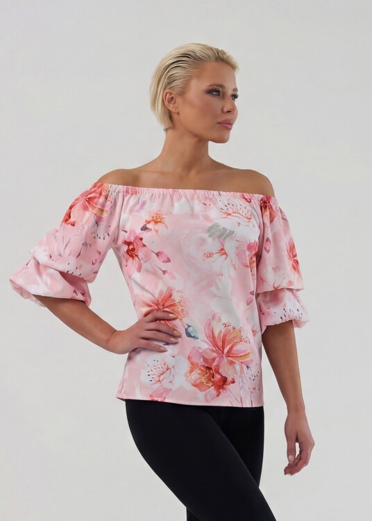 Romantikus virágmintás blúz