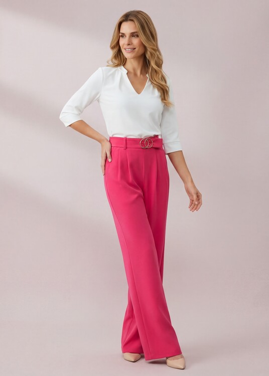 Magasított derekú kellékes nadrág