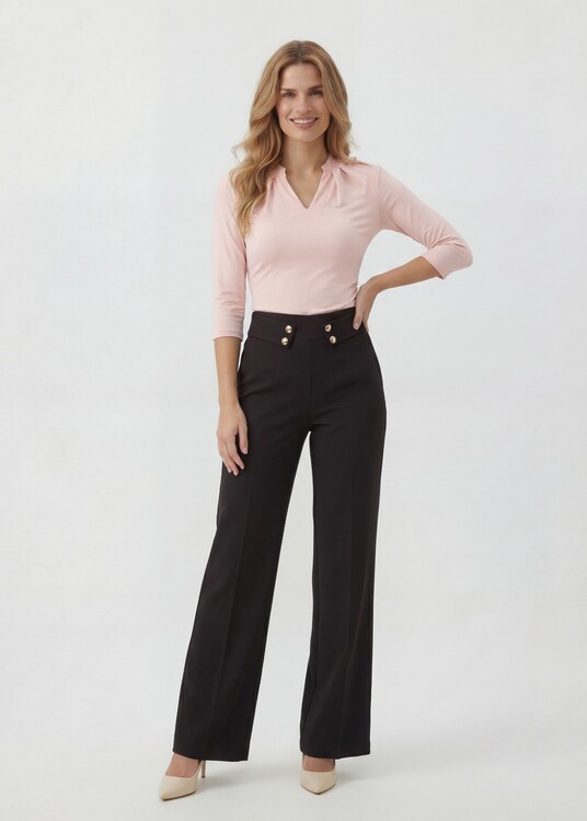 Magas derekú díszgombos nadrág