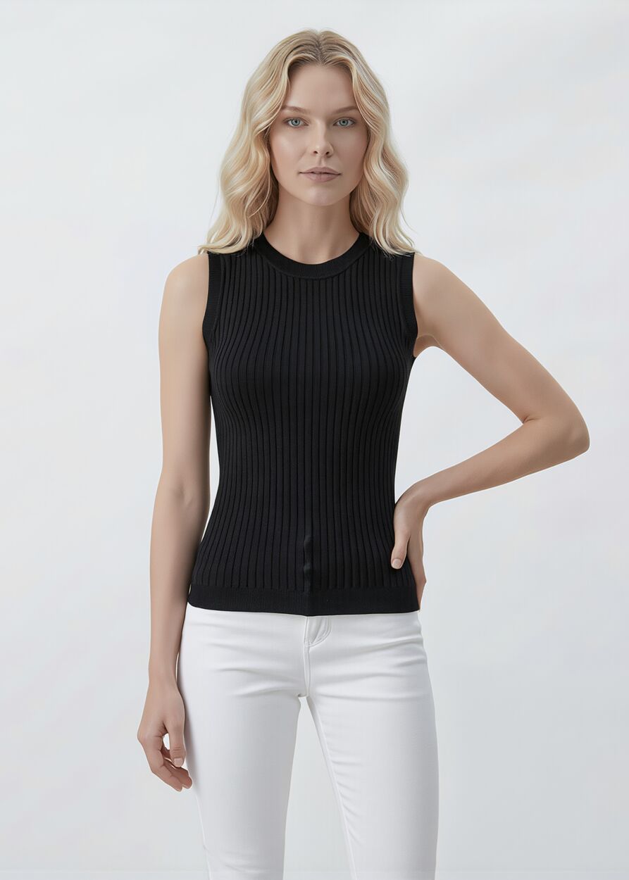 Vékony kötött bordás trikó