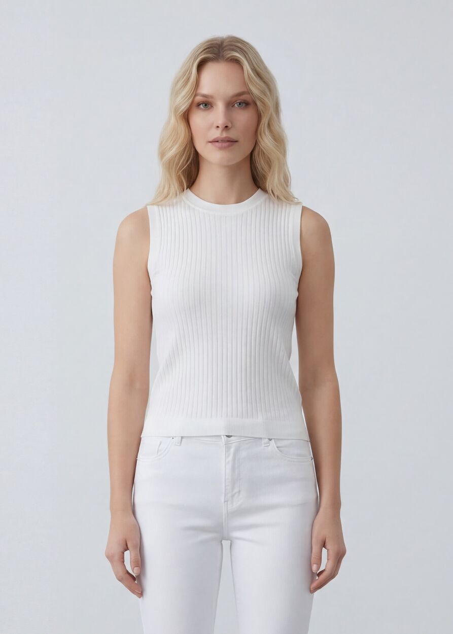 Vékony kötött bordás trikó