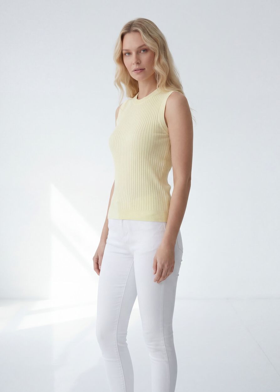 Vékony kötött bordás trikó